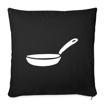 Pan Pot Cooking Icon White Gift Chef - Sofa pillowcase 17,3'' x 17,3'' (45 x 45 cm) - black - Front