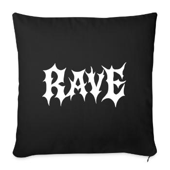 Musique Rave gothique - Housse de coussin décorative 45 x 45 cm - noir - Devant
