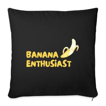 Logo des passionnés de bananes - Housse de coussin décorative 45 x 45 cm - noir - Devant