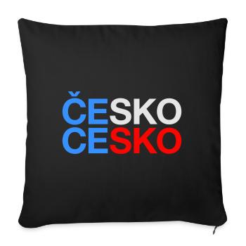 République tchèque République tchèque Drapeau tchèque - Housse de coussin décorative 45 x 45 cm - noir - Devant