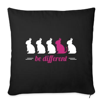 be different lapins Hare Easter bunny bunny - Housse de coussin décorative 45 x 45 cm - noir - Devant