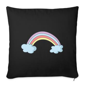 Arc-en-ciel - Housse de coussin décorative 45 x 45 cm - noir - Devant