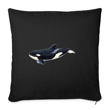 Baby Orca - Baby orca - Baby orca - Sofa pillowcase 17,3'' x 17,3'' (45 x 45 cm) - black - Front