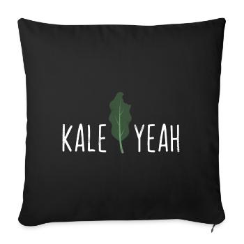 Kale Yeah Drôle Vegan Pun cadeau - Housse de coussin décorative 45 x 45 cm - noir - Devant