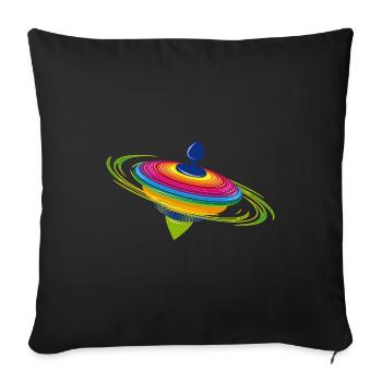 colorful top - Sofa pillowcase 17,3'' x 17,3'' (45 x 45 cm) - black - Front