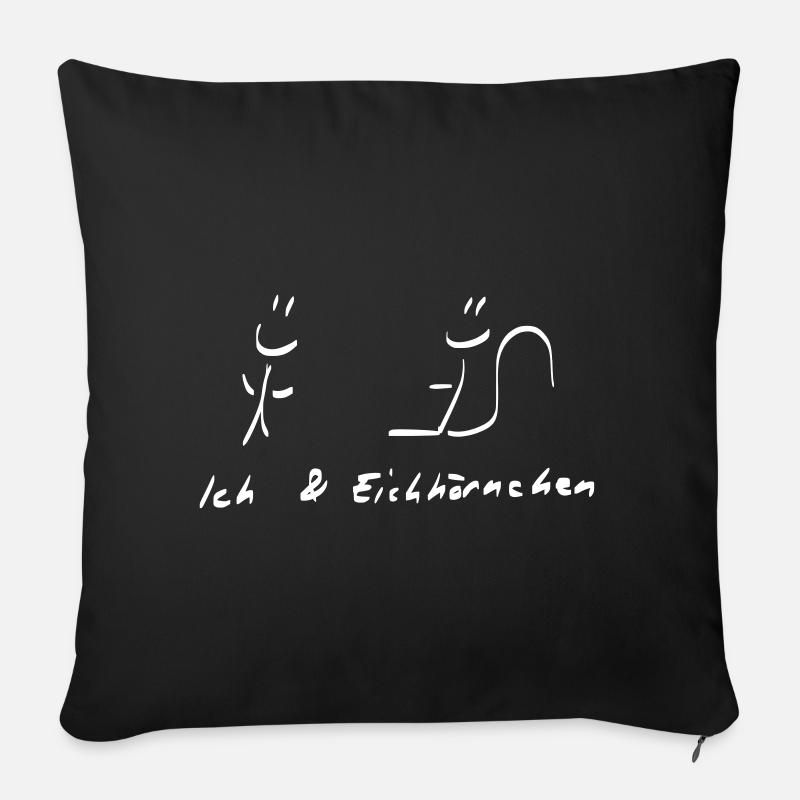 Ich & Eichhörnchen - Sofakissenbezug 45 x 45 cm - Schwarz