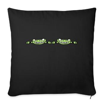 2 amis duo couple équipe cacher le texte du cadre - Housse de coussin décorative 45 x 45 cm - noir - Devant