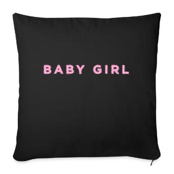 Babygirl Girl Power - Sofakissenbezug 45 x 45 cm - Schwarz - Vorne