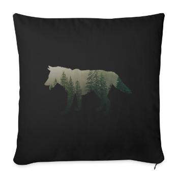 Loup de glace - Housse de coussin décorative 45 x 45 cm - noir - Devant
