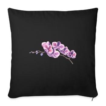 FLOWER - Sofakissenbezug 45 x 45 cm - Schwarz - Vorne