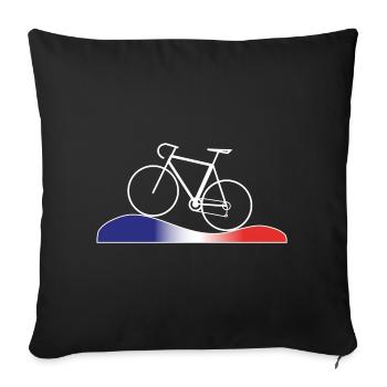 Vélo de route France - Housse de coussin décorative 45 x 45 cm - noir - Devant