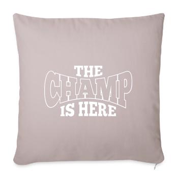 Le champion est ici en train de dire - Housse de coussin décorative 45 x 45 cm - taupe clair - Devant