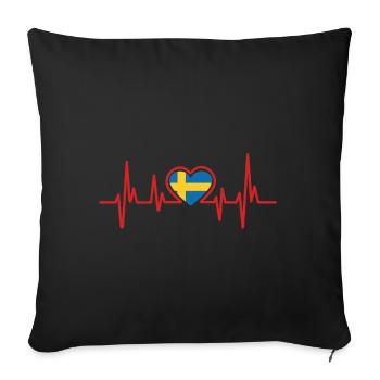 Schweden - Sofakissenbezug 45 x 45 cm - Schwarz - Vorne