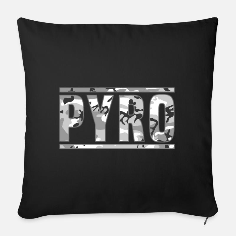 vuurwerk shirt pyro camo - Sofakissenbezug 45 x 45 cm - Schwarz