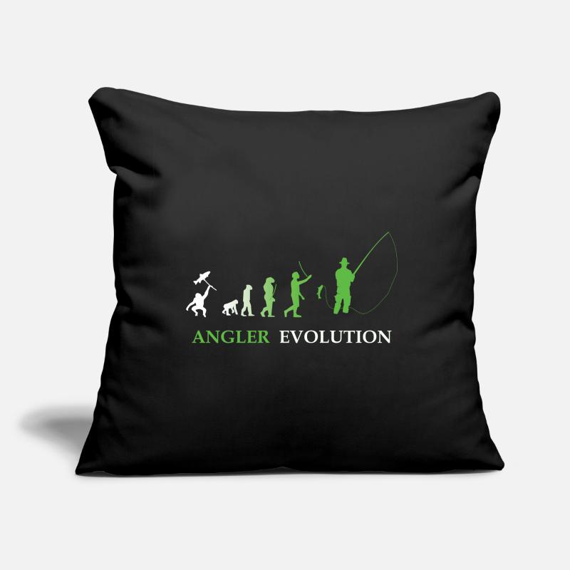 Angler Evolution - Pêche, pêcheur Housse de coussin décorative 45 x 45 cm