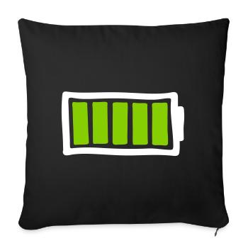 battery - Sofa pillowcase 17,3'' x 17,3'' (45 x 45 cm) - black - Front