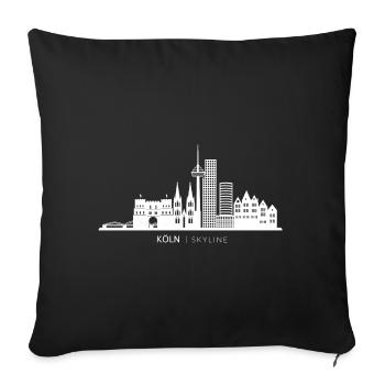 Köln Sehenswürdigkeiten Skyline Geschenk - Sofakissenbezug 45 x 45 cm - Schwarz - Vorne