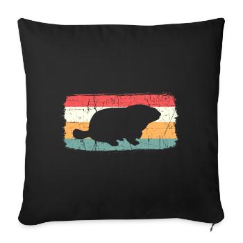 Vintage Groundhog Spring Animal Woodchuck Gift - Sofa pillowcase 17,3'' x 17,3'' (45 x 45 cm) - black - Front