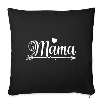 Mom - Sofa pillowcase 17,3'' x 17,3'' (45 x 45 cm) - black - Front
