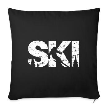 Ski - Sofa pillowcase 17,3'' x 17,3'' (45 x 45 cm) - black - Front