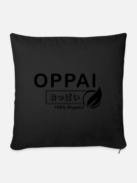 O-p-p-a-i 100% Organic - Sofa pillowcase 17,3'' x 17,3'' (45 x 45 cm) - black