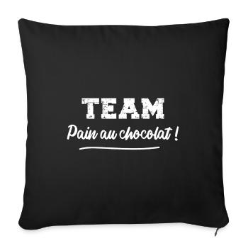 Team pain au chocolat ! - Housse de coussin décorative 45 x 45 cm - noir - Devant