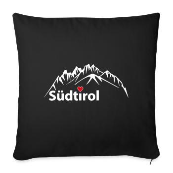 Die Dolomiten, Berge Südtirol  - Sofakissenbezug 45 x 45 cm - Schwarz - Vorne
