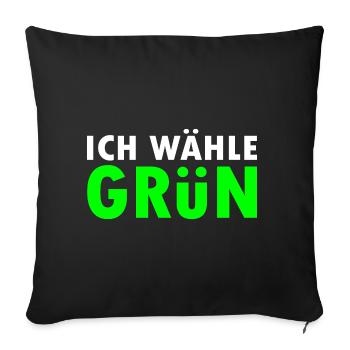 Ich wähle grün - Sofakissenbezug 45 x 45 cm - Schwarz - Vorne