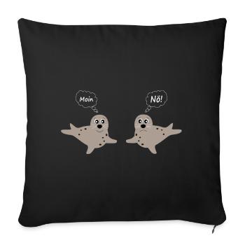 Seehund Seehunde Robbe Robben Tiere - Sofakissenbezug 45 x 45 cm - Schwarz - Vorne