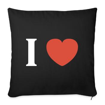 i love - Housse de coussin décorative 45 x 45 cm - noir - Devant