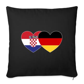 Croatia Germany Flag Heart - Sofa pillowcase 17,3'' x 17,3'' (45 x 45 cm) - black - Front