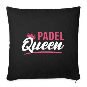 Padel Queen Padel Player Padel Tennis - Sofa pillowcase 17,3'' x 17,3'' (45 x 45 cm) - black - Front