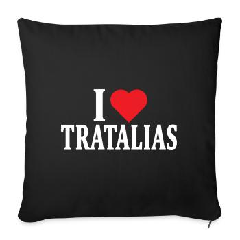 t-shirt J’adore Tratalias t-shirt Sardaigne - Housse de coussin décorative 45 x 45 cm - noir - Devant