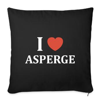 i love asperge - Housse de coussin décorative 45 x 45 cm - noir - Devant