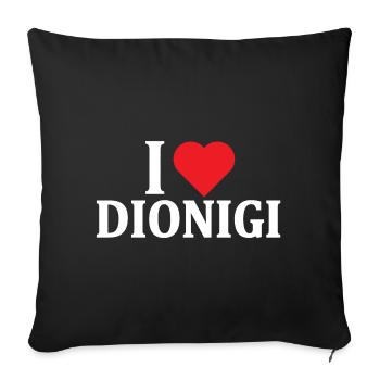 t-shirt J’adore Dionigi t-shirt idée cadeau - Housse de coussin décorative 45 x 45 cm - noir - Devant