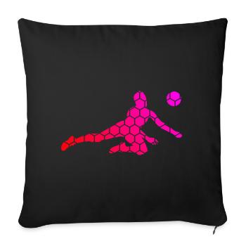 Volley-ball Joueur volley-ball Volley-ball Joueur de volley-ball - Housse de coussin décorative 45 x 45 cm - noir - Devant