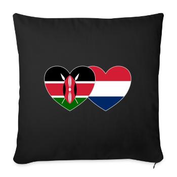 Kenya Holland Flag Heart - Sofa pillowcase 17,3'' x 17,3'' (45 x 45 cm) - black - Front