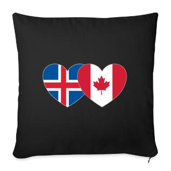 Iceland Canada Flag Heart - Sofa pillowcase 17,3'' x 17,3'' (45 x 45 cm) - black - Front