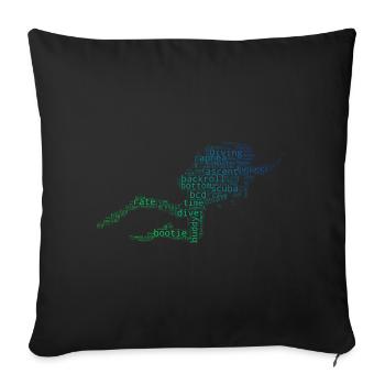 Men Scuba Diving Diving Diving Free Dive - Sofa pillowcase 17,3'' x 17,3'' (45 x 45 cm) - black - Front