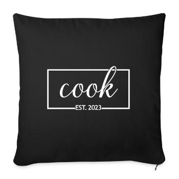 Cook Est. 2023 Graduated Culinary Art Student - Sofa pillowcase 17,3'' x 17,3'' (45 x 45 cm) - black - Front