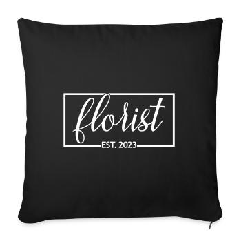 Fleuriste Est. 2023 Fleuriste Diplômé Cadeau Étudiant - Housse de coussin décorative 45 x 45 cm - noir - Devant