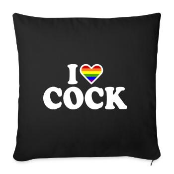 I love cock - Housse de coussin décorative 45 x 45 cm - noir - Devant