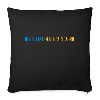 se battre comme citation des ukrainiens - Housse de coussin décorative 45 x 45 cm - noir - Devant