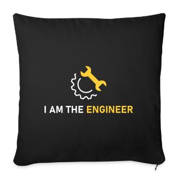 Je suis l’ingénieur - Housse de coussin décorative 45 x 45 cm - noir - Devant