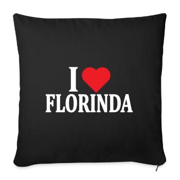 t-shirt J’adore Florinda idée cadeau t-shirt - Housse de coussin décorative 45 x 45 cm - noir - Devant