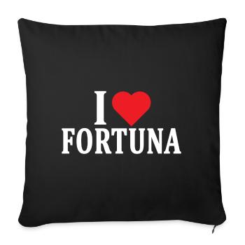 t-shirt I love Fortuna t-shirt gift idea - Sofa pillowcase 17,3'' x 17,3'' (45 x 45 cm) - black - Front