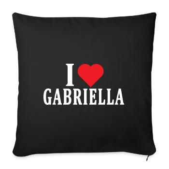 t-shirt J’aime Gabriella idée cadeau t-shirt - Housse de coussin décorative 45 x 45 cm - noir - Devant