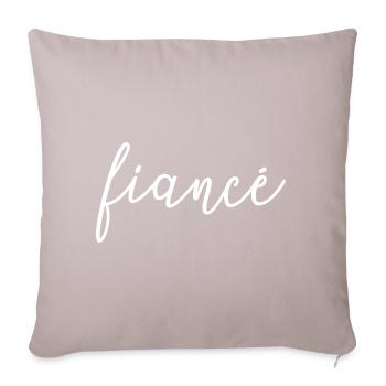 Fiancé Assorti Cadeau de Fiançailles Mariage du Marié - Housse de coussin décorative 45 x 45 cm - taupe clair - Devant