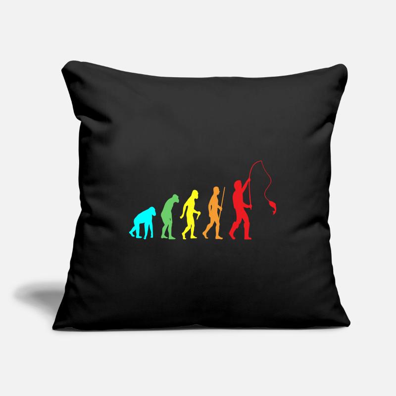 Évolution des pêcheurs Housse de coussin décorative 45 x 45 cm