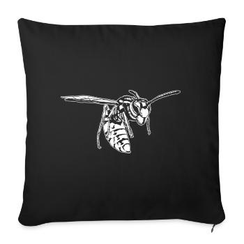 Cool Guêpe Insecte Croquis Guêpe graphique Amoureux des animaux - Housse de coussin décorative 45 x 45 cm - noir - Devant
